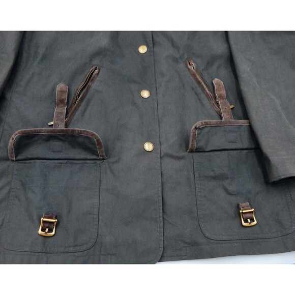 Lauren Ralph Lauren Hunting Chore Jacket Barn Coat Green Corduroy Collar Size XL - Picture 5 of 11